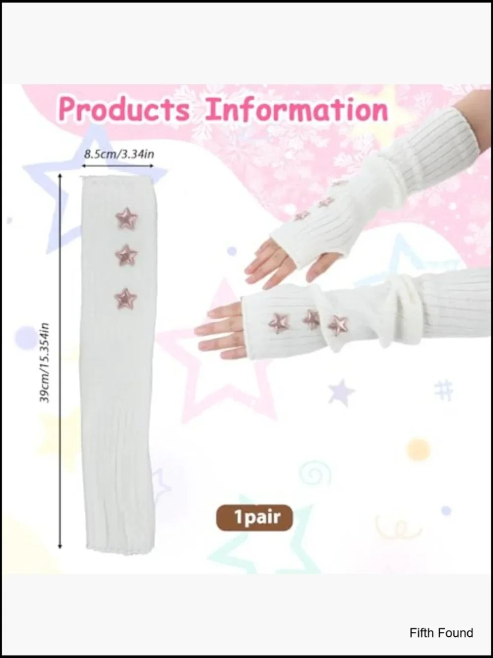 2-Pack Fingerless Knitted Arm Warmers with Thumb Holes